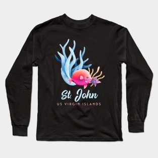 St John US Virgin Islands USVI Coral Reef Fish Long Sleeve T-Shirt